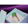 925 Sterling Silver Green Nephrite ( Jade ) Ring Size 8.5