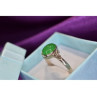 925 Sterling Silver Green Nephrite ( Jade ) Ring Size 8.5