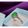 925 Sterling Silver Green Nephrite ( Jade ) Ring Size 8.5