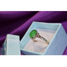 925 Sterling Silver Green Nephrite ( Jade ) Ring Size 8.5