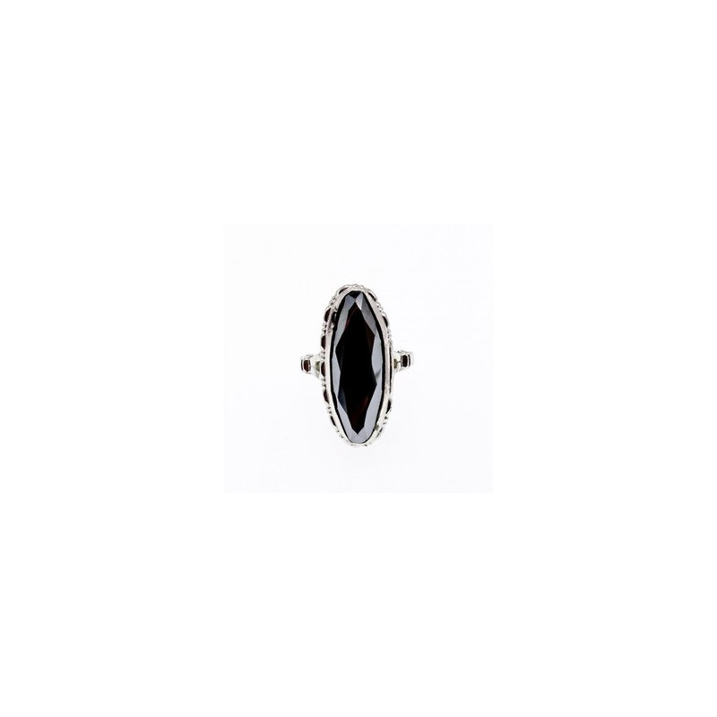 925 Sterling Silver Hematite Ring Size 5.5