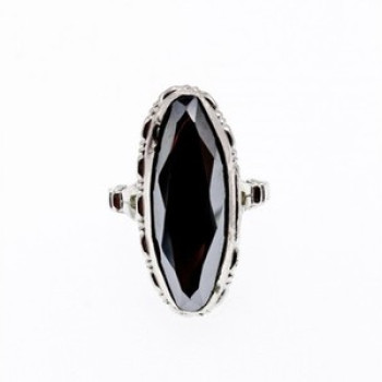 925 Sterling Silver Hematite Ring Size 5.5