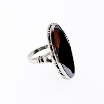 925 Sterling Silver Hematite Ring Size 5.5
