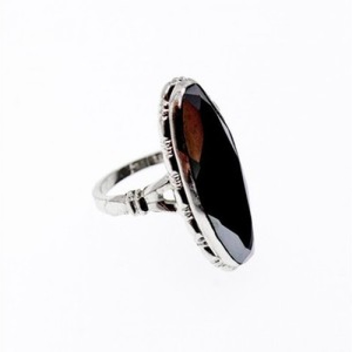 925 Sterling Silver Hematite Ring Size 5.5