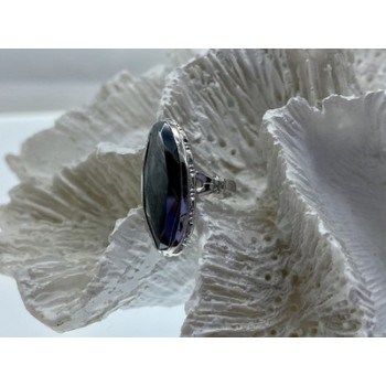 925 Sterling Silver Hematite Ring Size 5.5