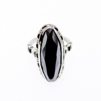 925 Sterling Silver Hematite Ring Size 5.5