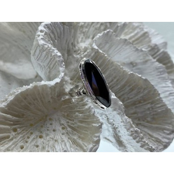 925 Sterling Silver Hematite Ring Size 5.5