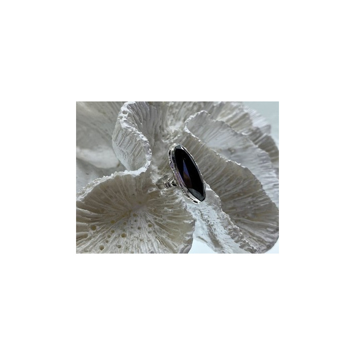 925 Sterling Silver Hematite Ring Size 5.5