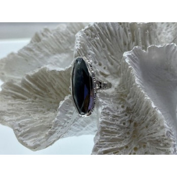 925 Sterling Silver Hematite Ring Size 5.5