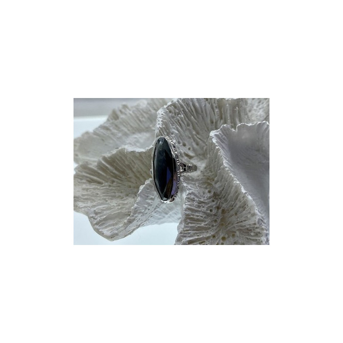 925 Sterling Silver Hematite Ring Size 5.5