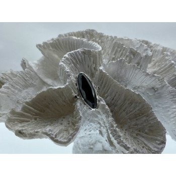 925 Sterling Silver Hematite Ring Size 5.5