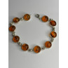 925 Sterling Silver Amber Bracelet Length 7