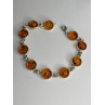 925 Sterling Silver Amber Bracelet Length 7