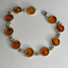 925 Sterling Silver Amber Bracelet Length 7