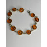 925 Sterling Silver Amber Bracelet Length 7