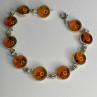 925 Sterling Silver Amber Bracelet Length 7