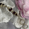 925 Sterling Silver Garnet Bracelet Length 7-7.5