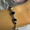 925 Sterling Silver Garnet Bracelet Length 7-7.5