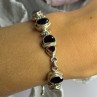 925 Sterling Silver Garnet Bracelet Length 7-7.5
