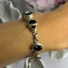 925 Sterling Silver Garnet Bracelet Length 7-7.5