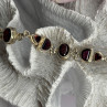925 Sterling Silver Garnet Bracelet Length 7-7.5