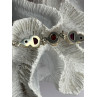 925 Sterling Silver Garnet Bracelet Length 7-7.5
