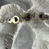925 Sterling Silver Garnet Bracelet Length 7-7.5