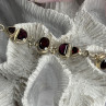 925 Sterling Silver Garnet Bracelet Length 7-7.5