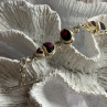 925 Sterling Silver Garnet Bracelet Length 7-7.5