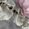 925 Sterling Silver Garnet Bracelet Length 7-7.5
