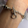 925 Sterling Silver Garnet Bracelet Length 7-7.5