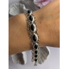 925 Sterling Silver Onyx Bracelet Length 7