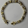 925 Sterling Silver Gold Plated Heart Bracelet Length 7.5