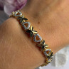 925 Sterling Silver Gold Plated Heart Bracelet Length 7.5