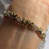 925 Sterling Silver Gold Plated Heart Bracelet Length 7.5