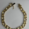 925 Sterling Silver Gold Plated Heart Bracelet Length 7.5