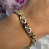 925 Sterling Silver Gold Plated Heart Bracelet Length 7.5