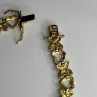 925 Sterling Silver Gold Plated Heart Bracelet Length 7.5