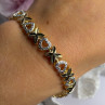 925 Sterling Silver Gold Plated Heart Bracelet Length 7.5