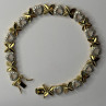 925 Sterling Silver Gold Plated Heart Bracelet Length 7.5