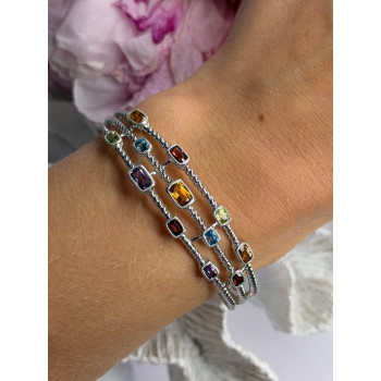 Starry Sky 925 Sterling Silver Amber Bracelet Length 7.5