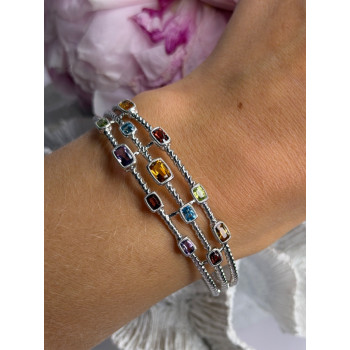 Starry Sky 925 Sterling Silver Amber Bracelet Length 7.5
