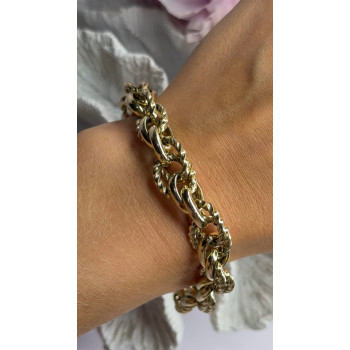 Italy 925 Sterling Silver Gold Plated Bracelet Length 8