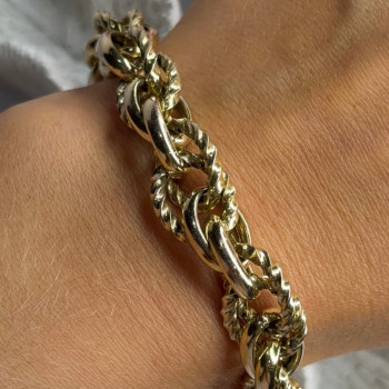 Italy 925 Sterling Silver Gold Plated Bracelet Length 8