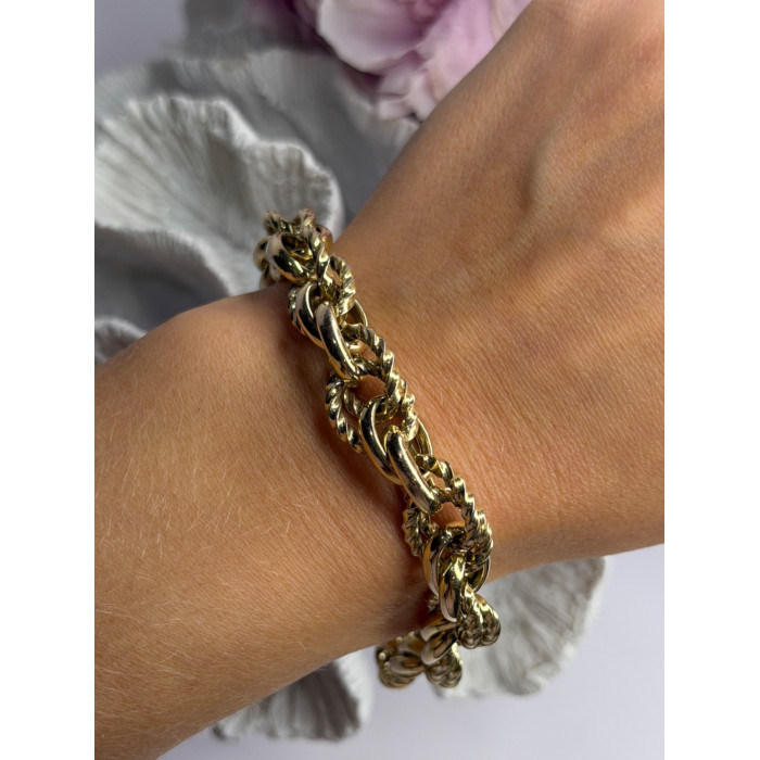 Italy 925 Sterling Silver Gold Plated Bracelet Length 8