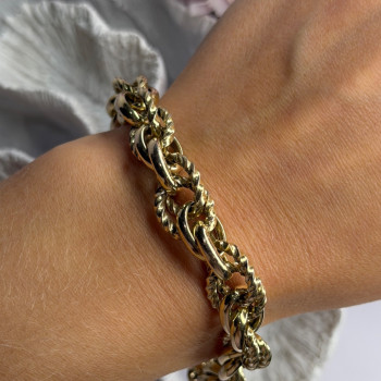 Italy 925 Sterling Silver Gold Plated Bracelet Length 8