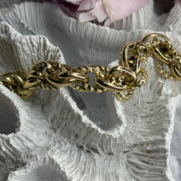 Italy 925 Sterling Silver Gold Plated Bracelet Length 8