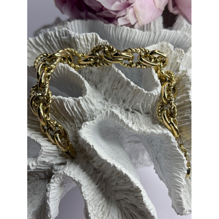 Italy 925 Sterling Silver Gold Plated Bracelet Length 8