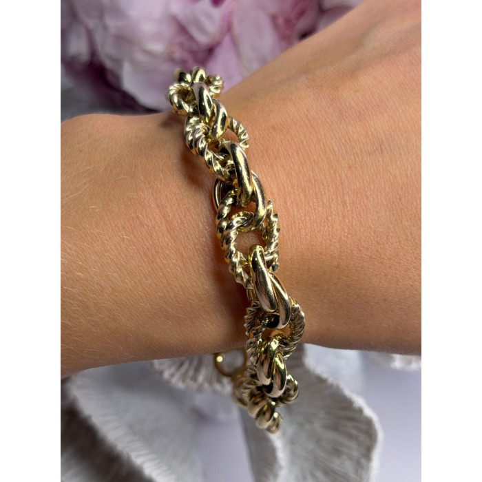 Italy 925 Sterling Silver Gold Plated Bracelet Length 8