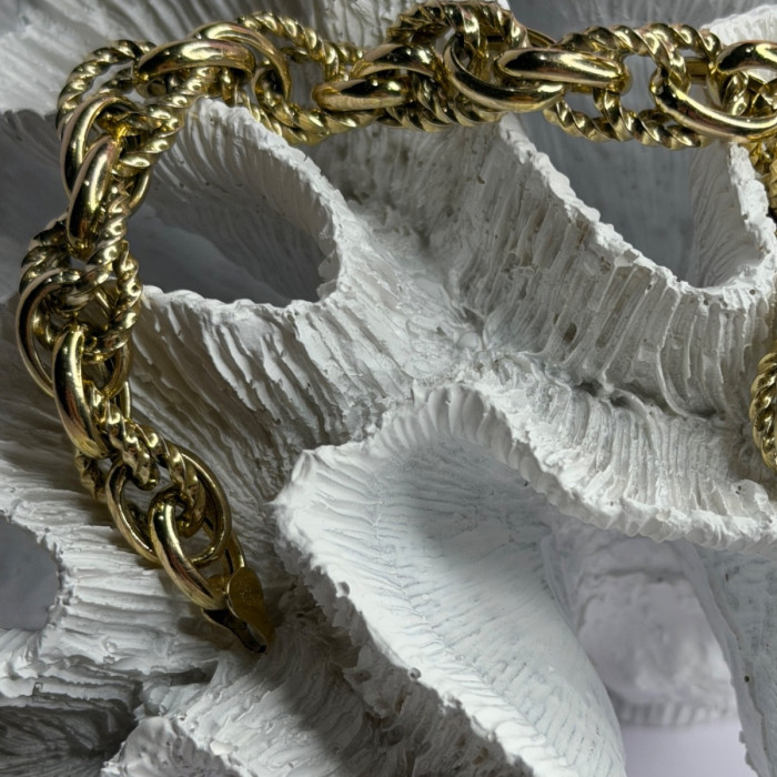 Italy 925 Sterling Silver Gold Plated Bracelet Length 8